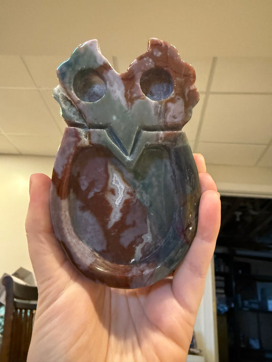 Ocean Jasper Owl Dish