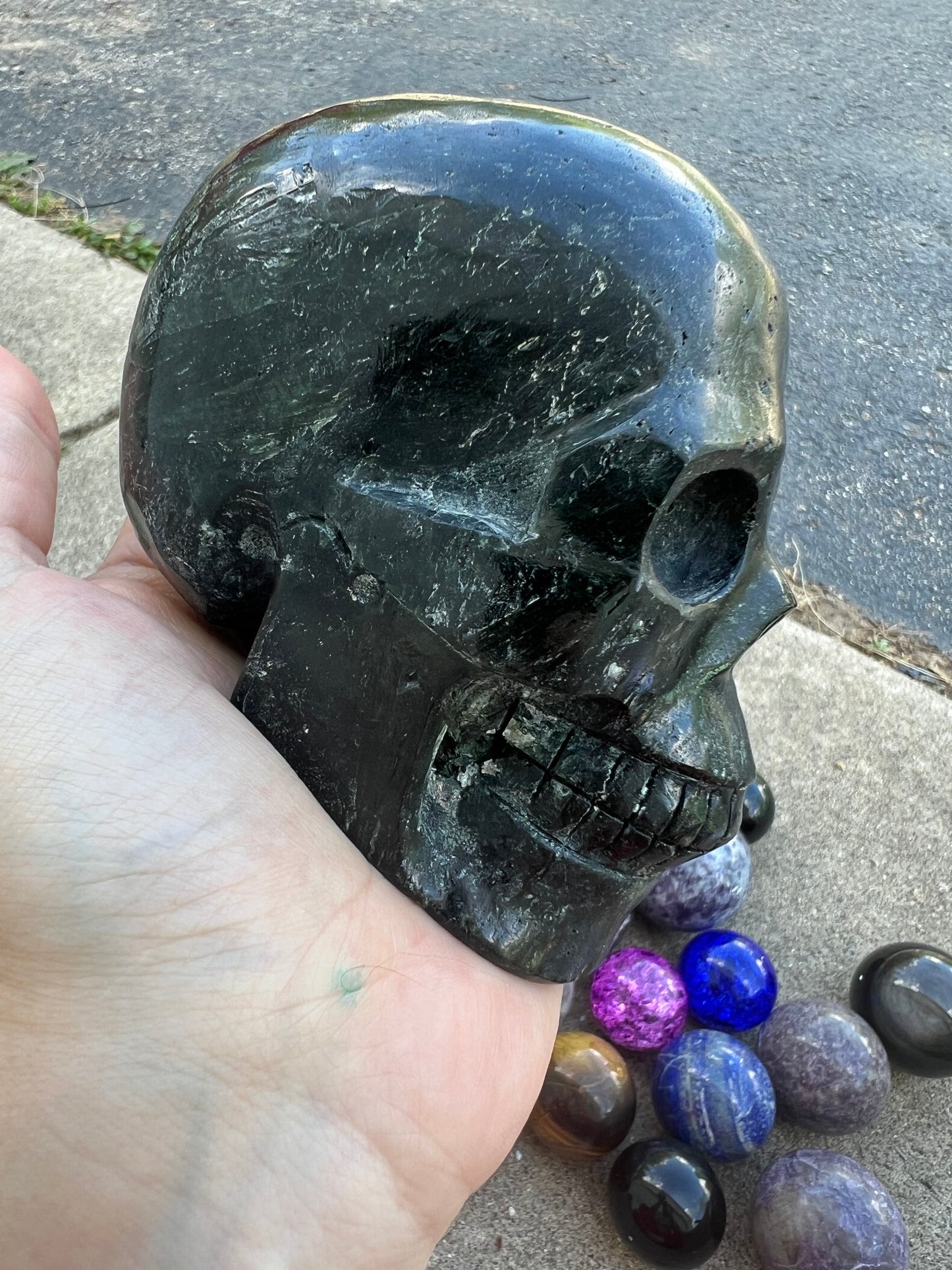 Black Tourmaline Skull