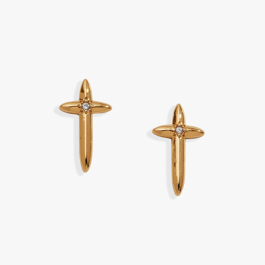 4:13 Cross Stud Earrings