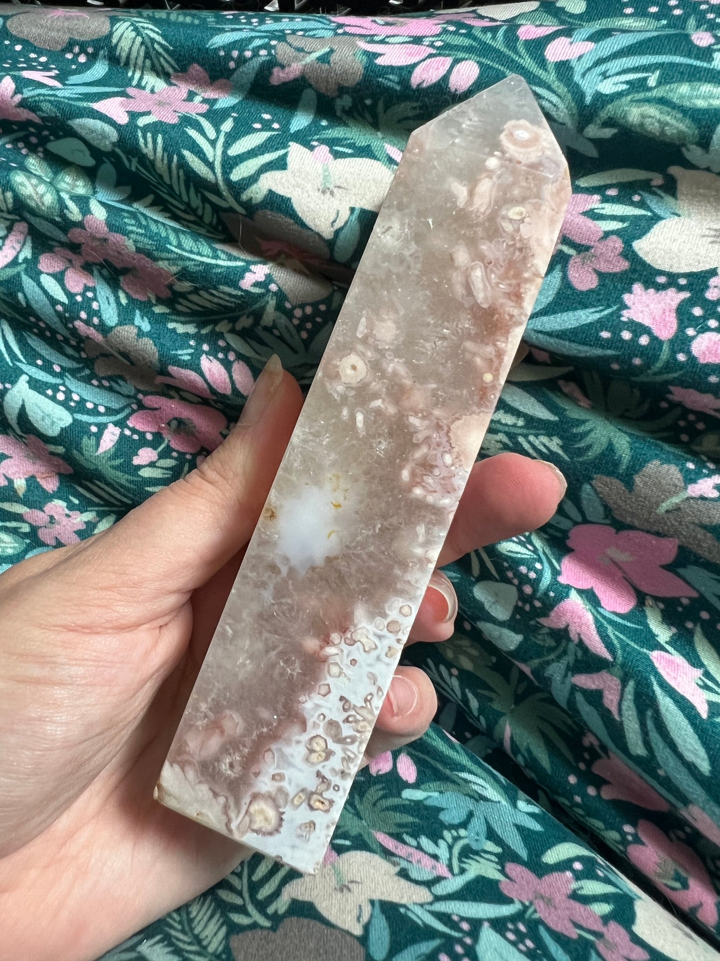 Pink Amethyst Flower Agate Tower