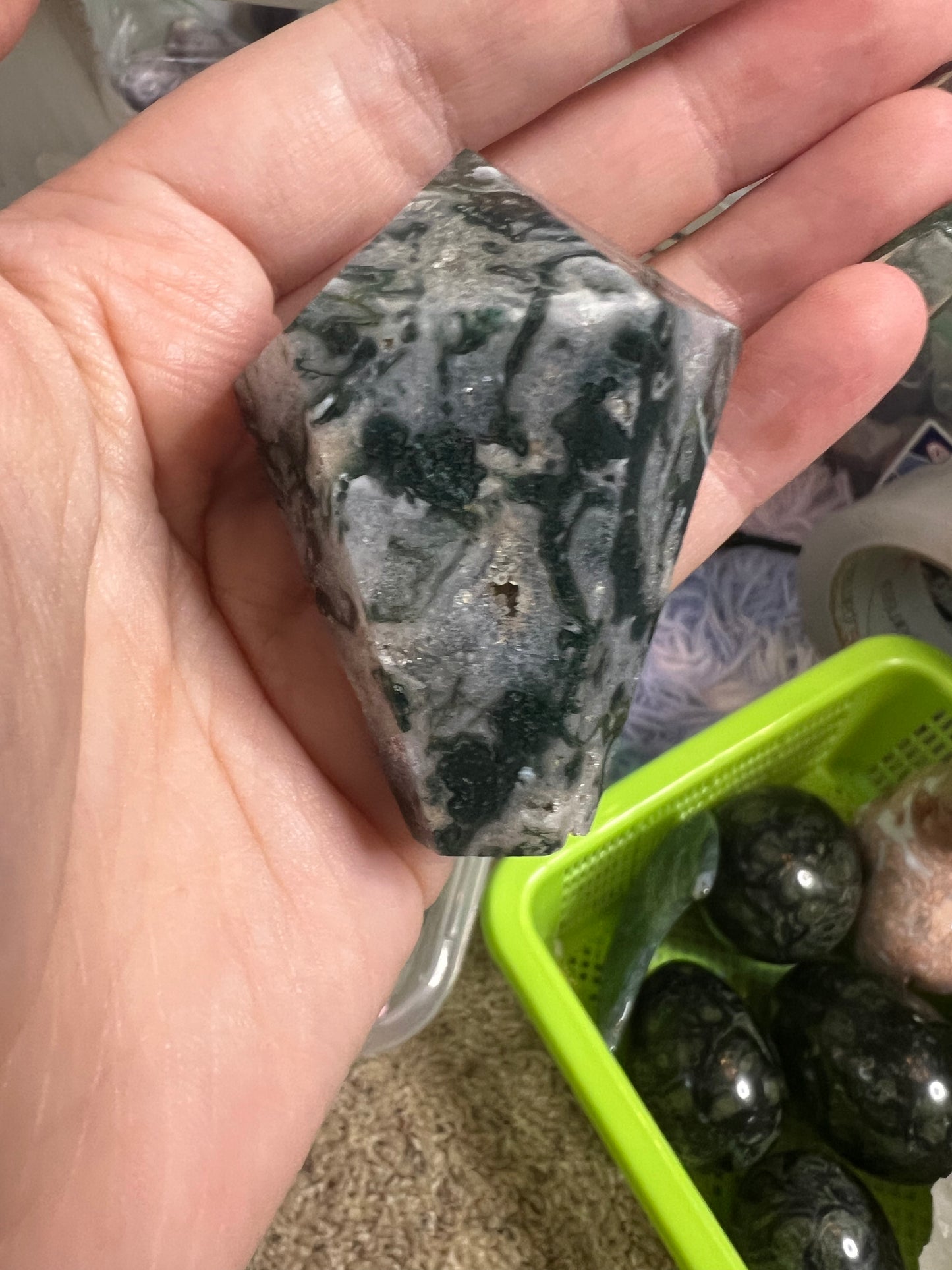 Moss Agate Cupcake Tower