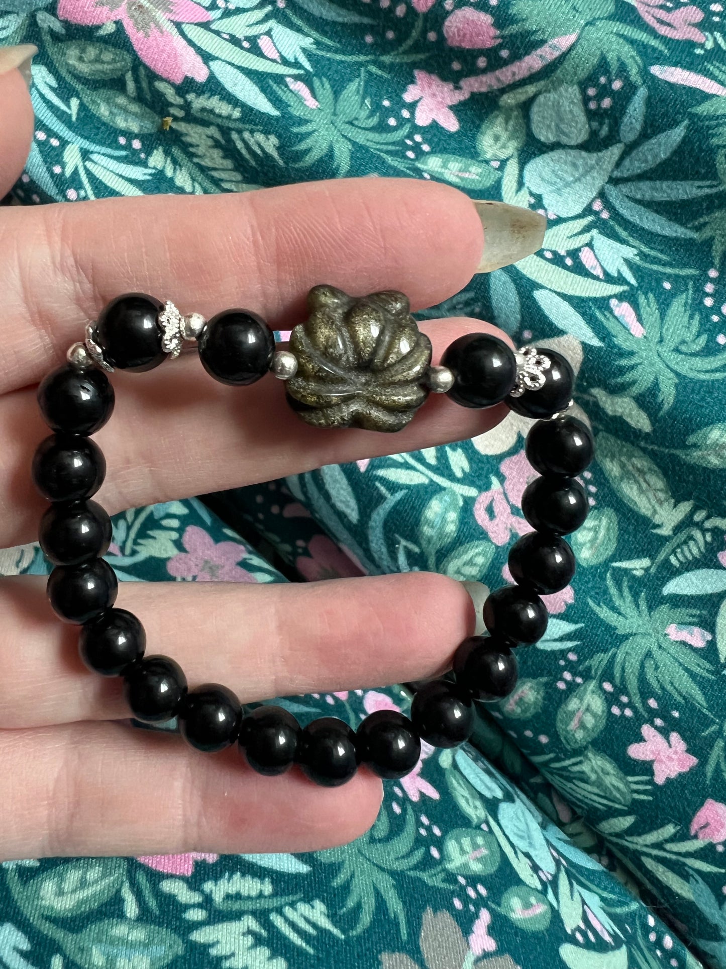 Gold Sheen Obsidian 9 Tail Fox Bracelet