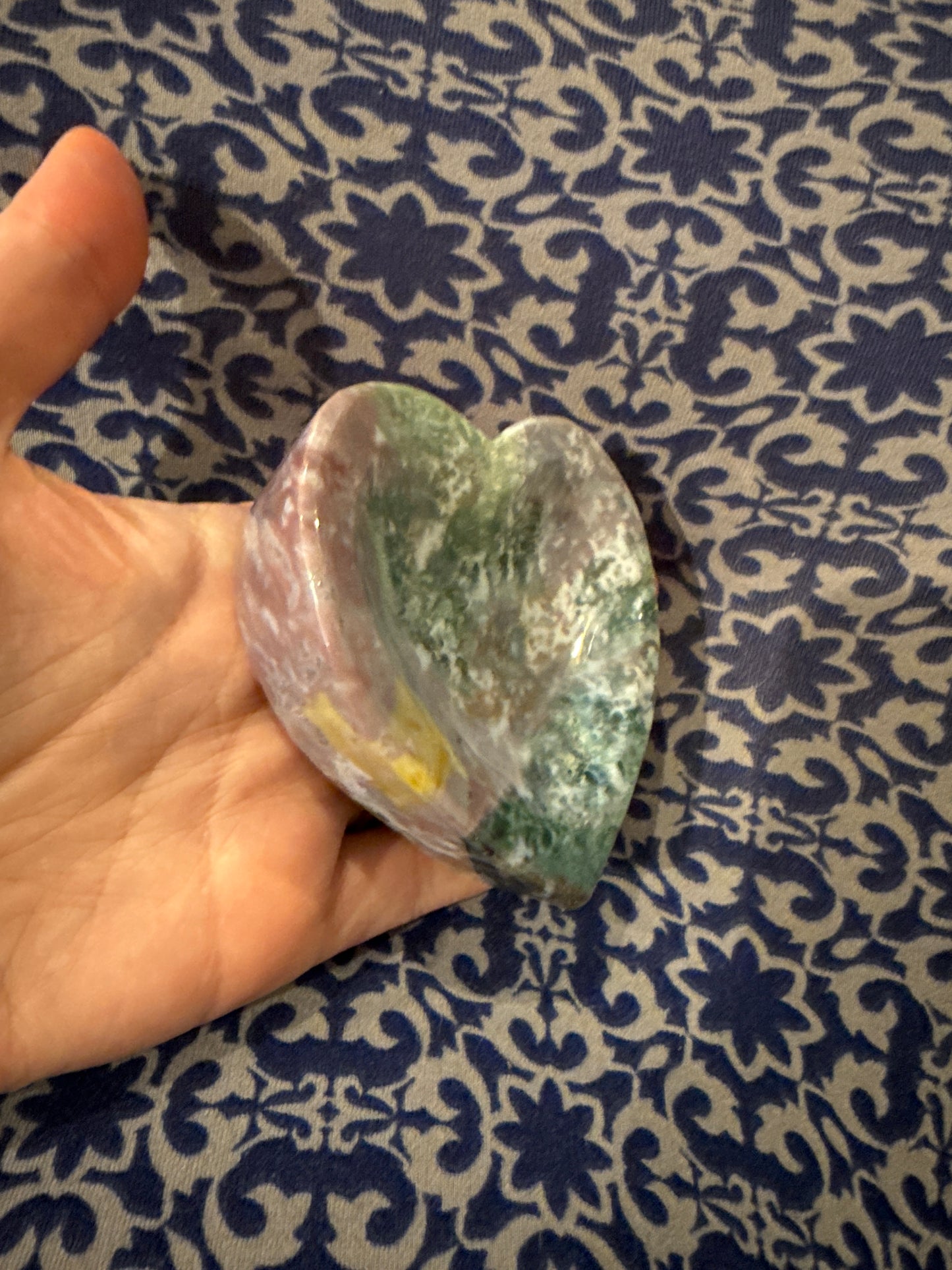 Ocean Jasper Heart Trinket Bowl