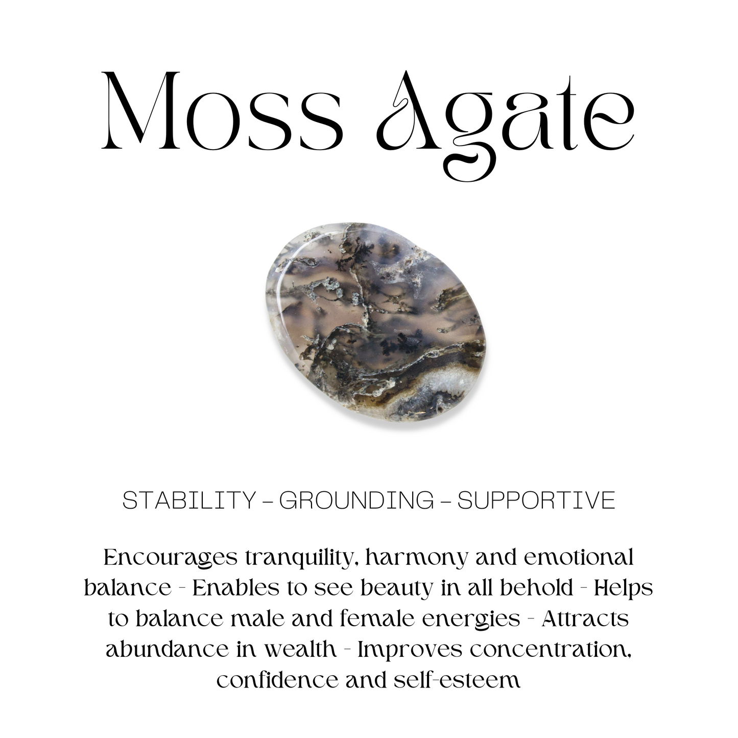 Moss Agate & Ocean Jasper Standing Moon Face