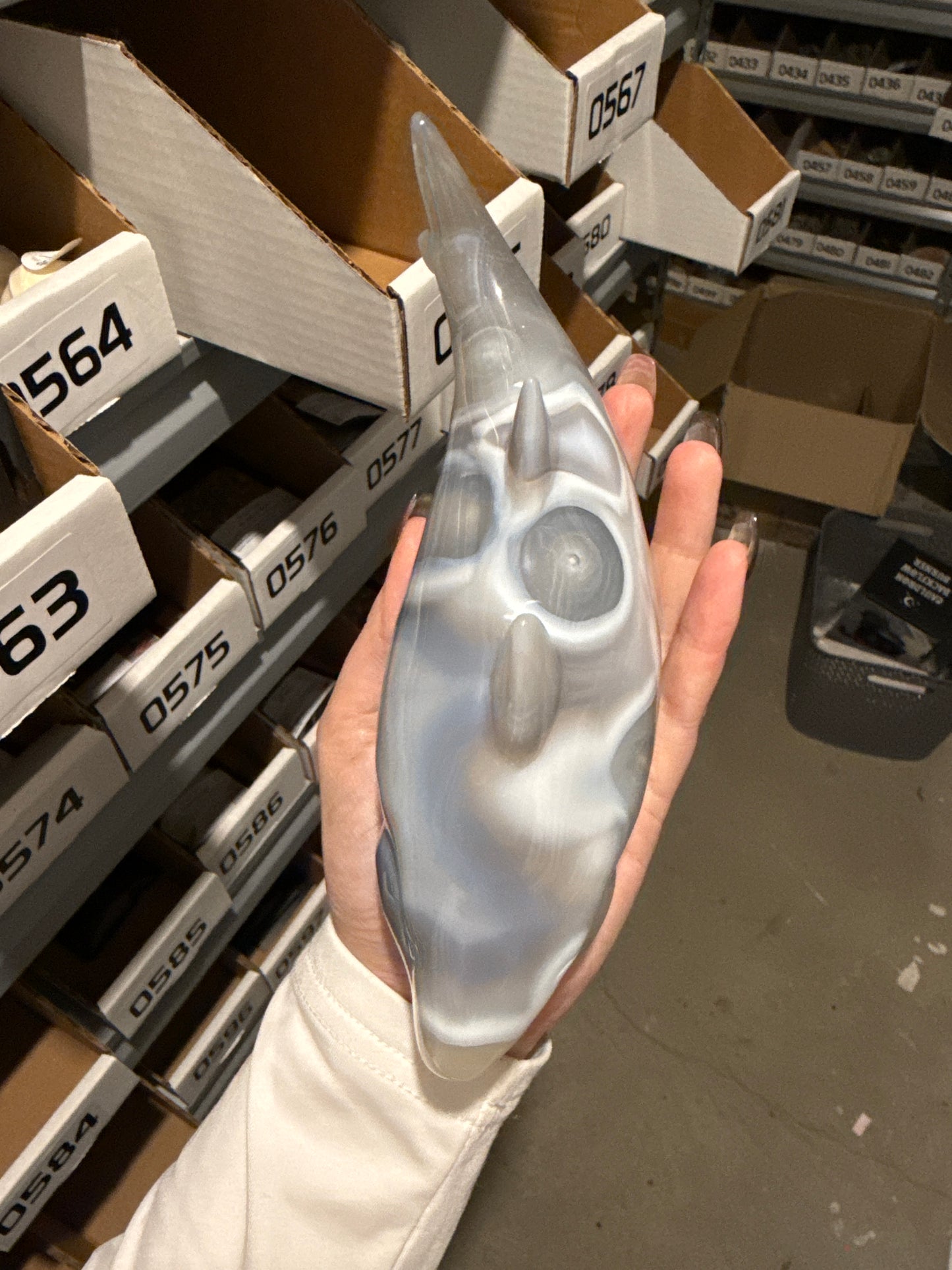 Huge Hand Carved Agate Shark