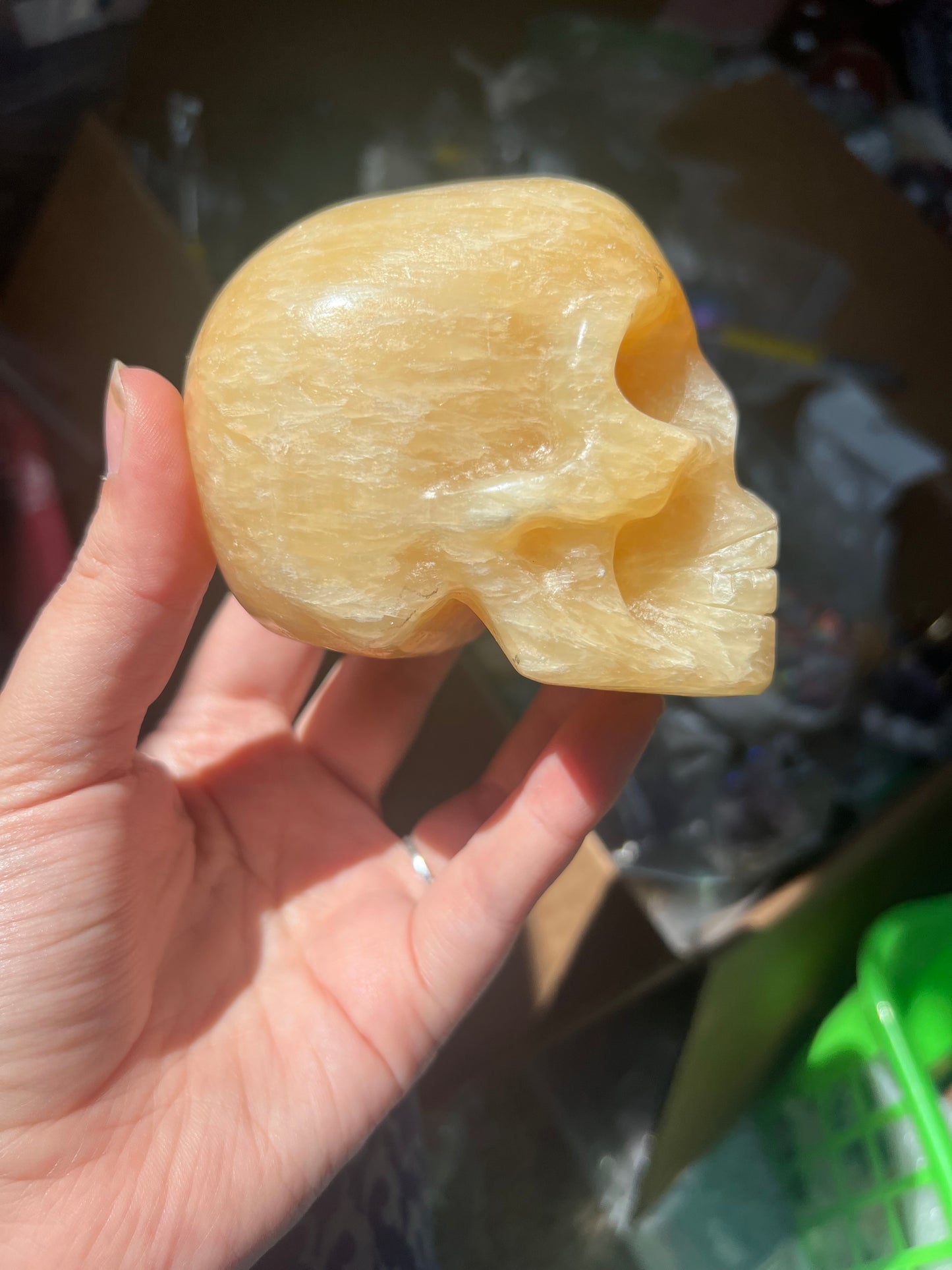 Orange Calcite Skull
