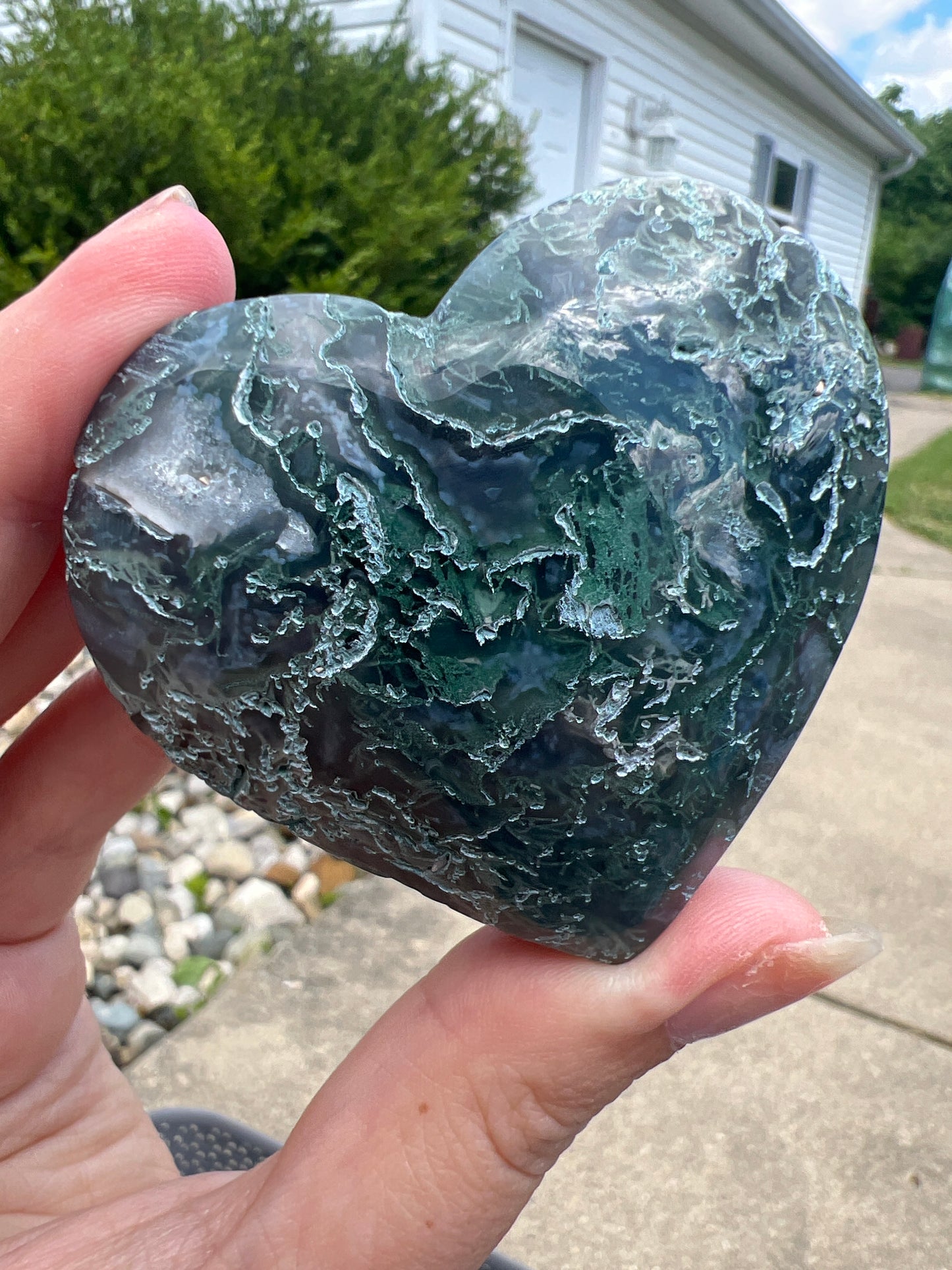 Moss Agate Heart