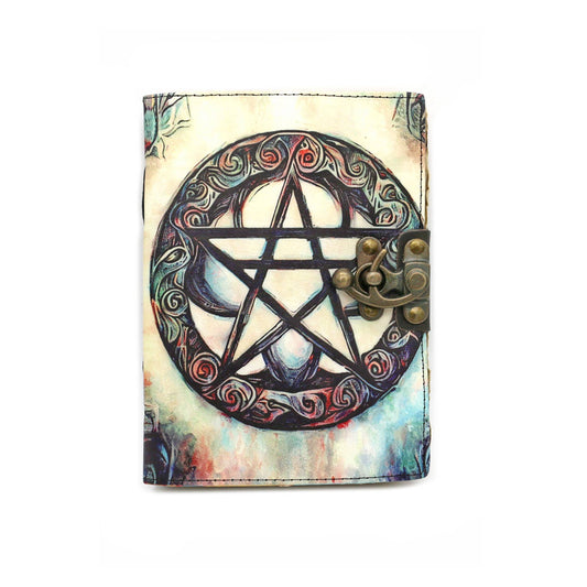 Mystic Pentacle Leather 5x7 Blank Journal Spell Book