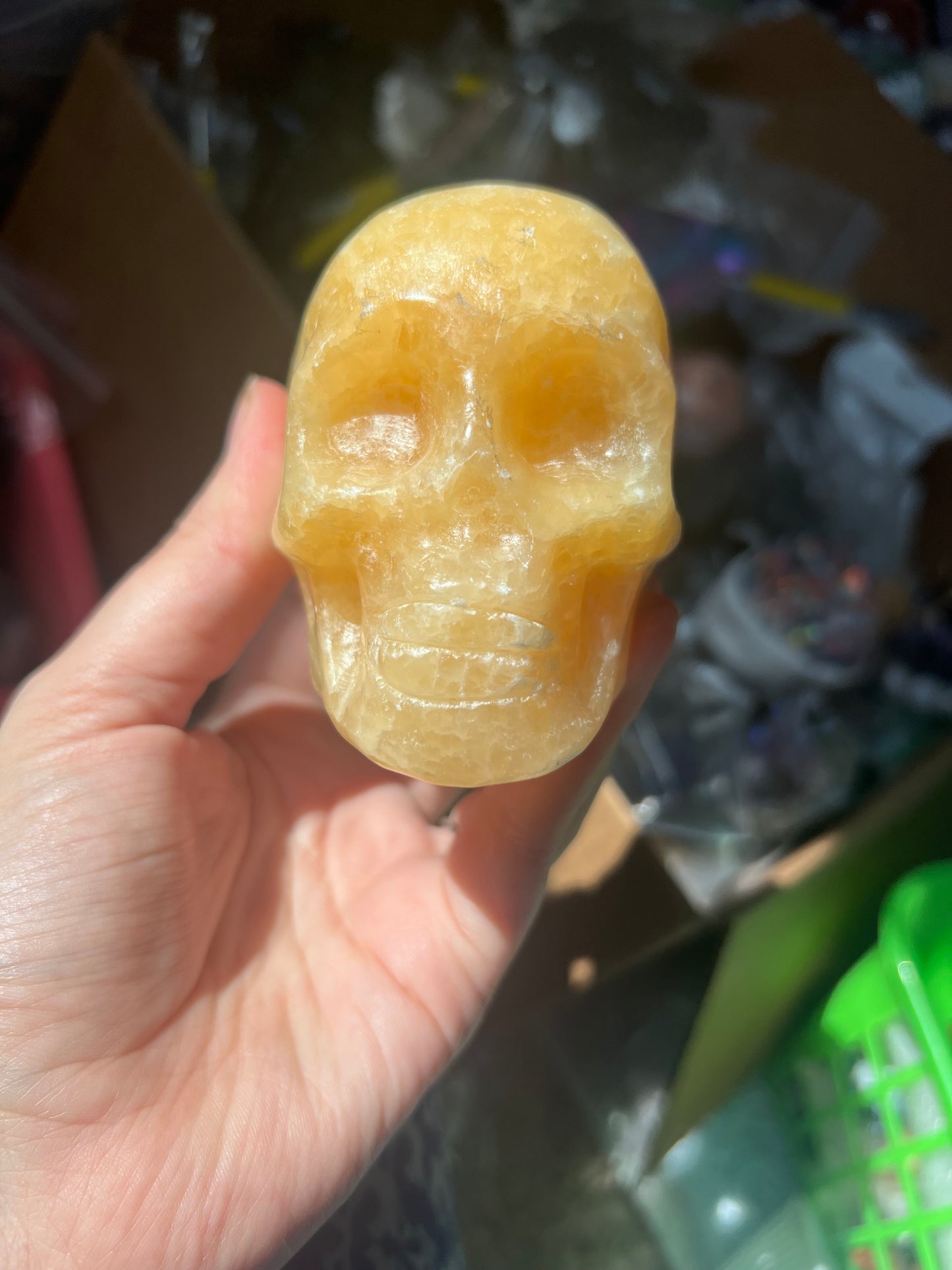 Orange Calcite Skull