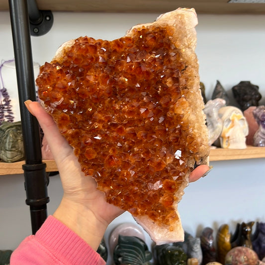 Large Citrine Cluster with Stand