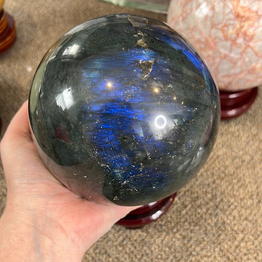 Deep Blue Large Labradorite Sphere