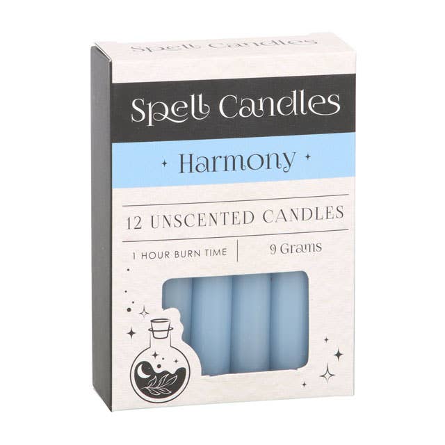 Pack of 12 Light Blue Harmony Magic Spell Candles