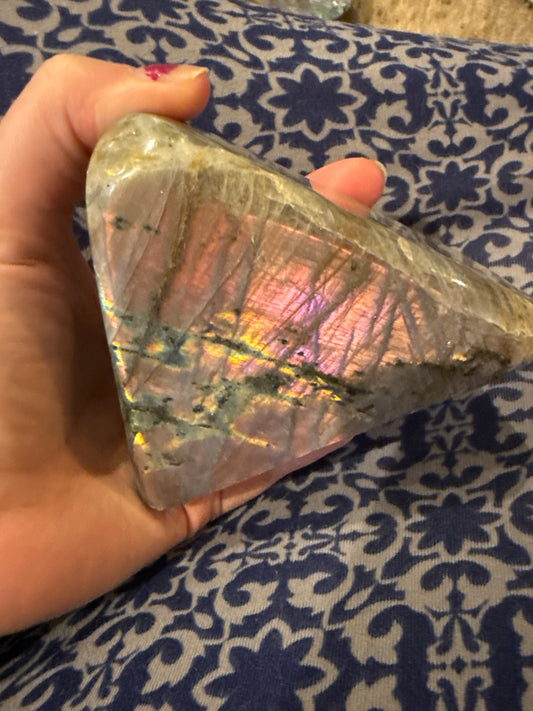 Triangular Shaped Labradorite Freeform.