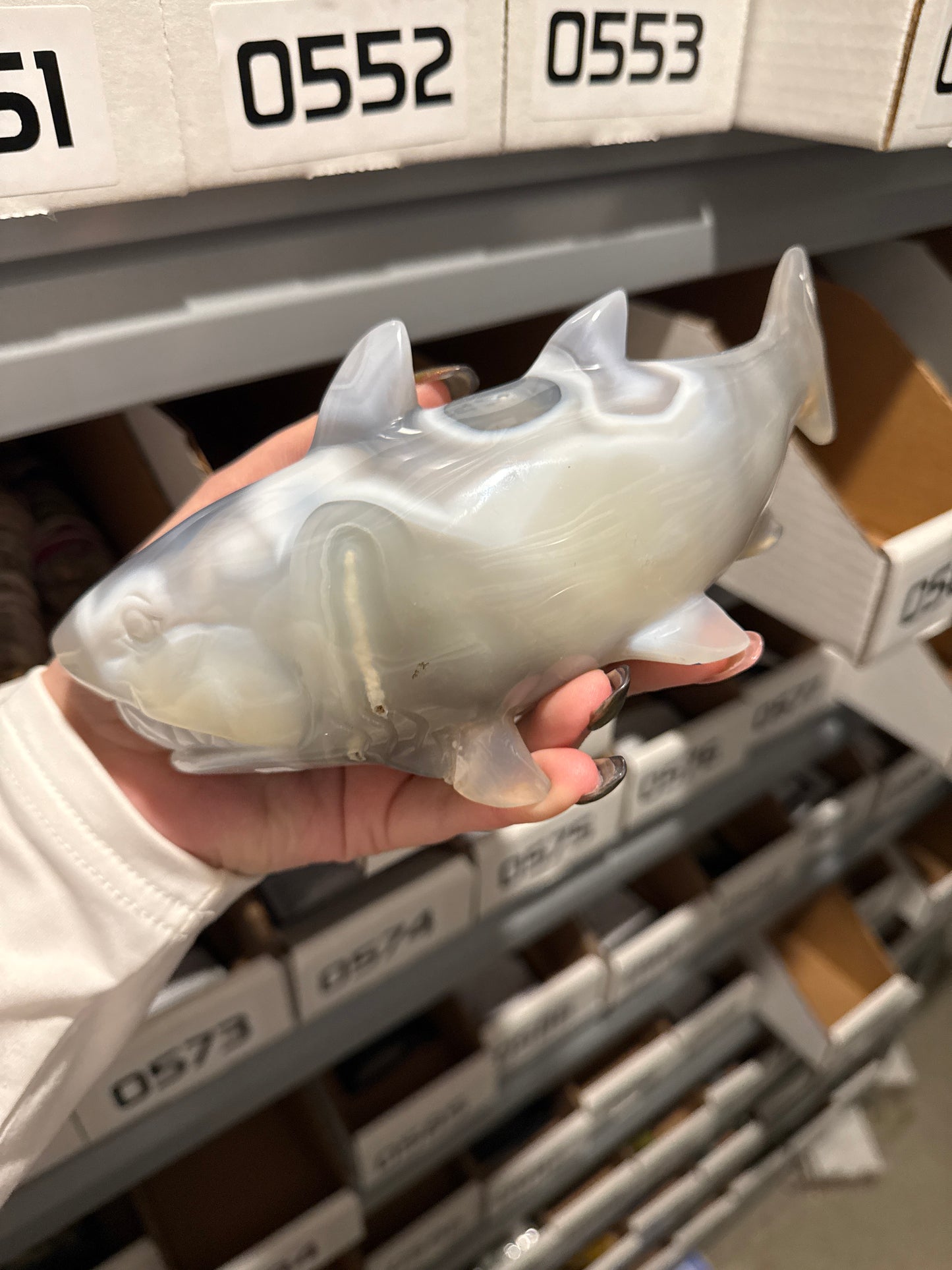 Huge Hand Carved Agate Shark