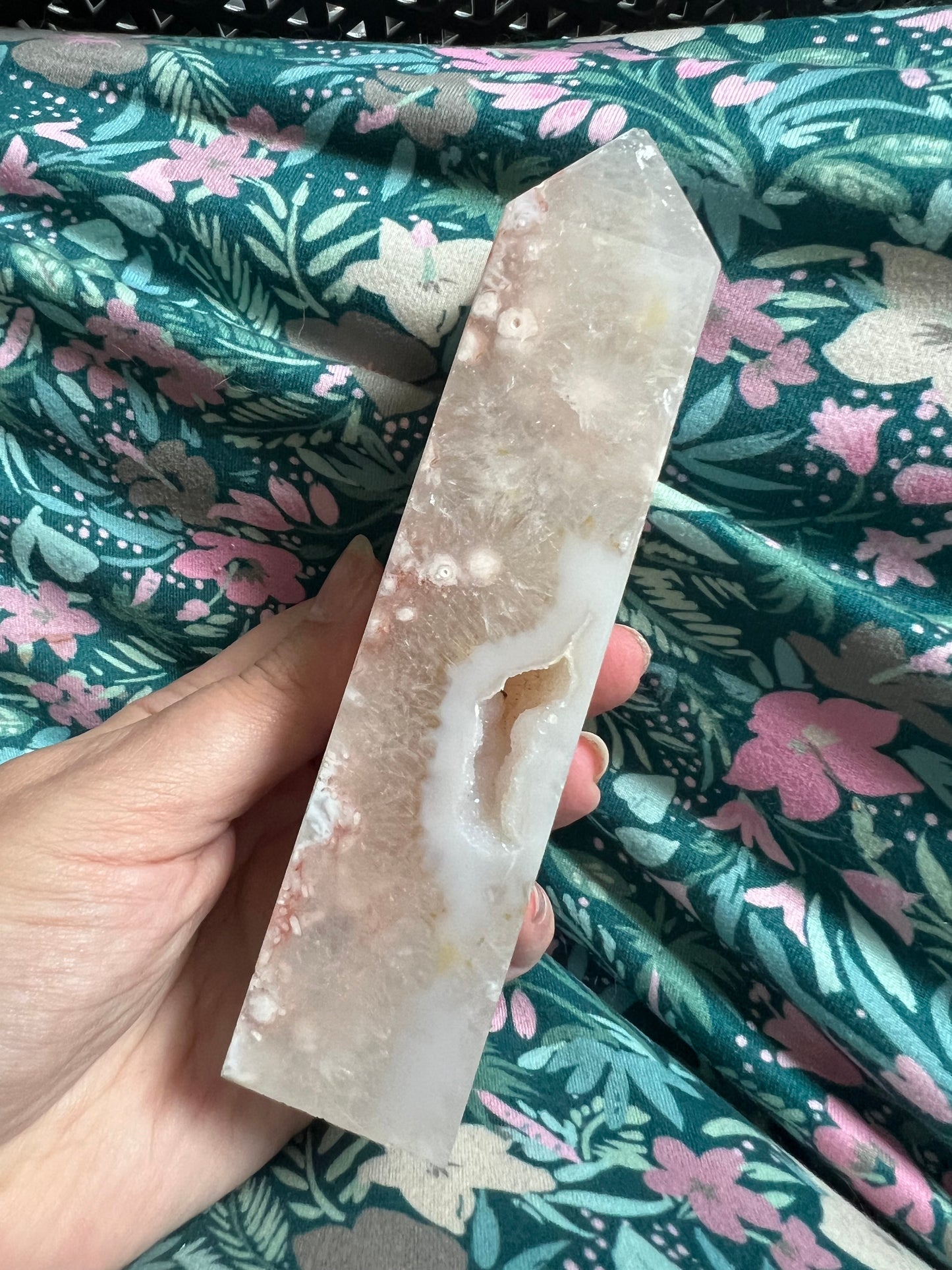 Pink Amethyst Flower Agate Tower