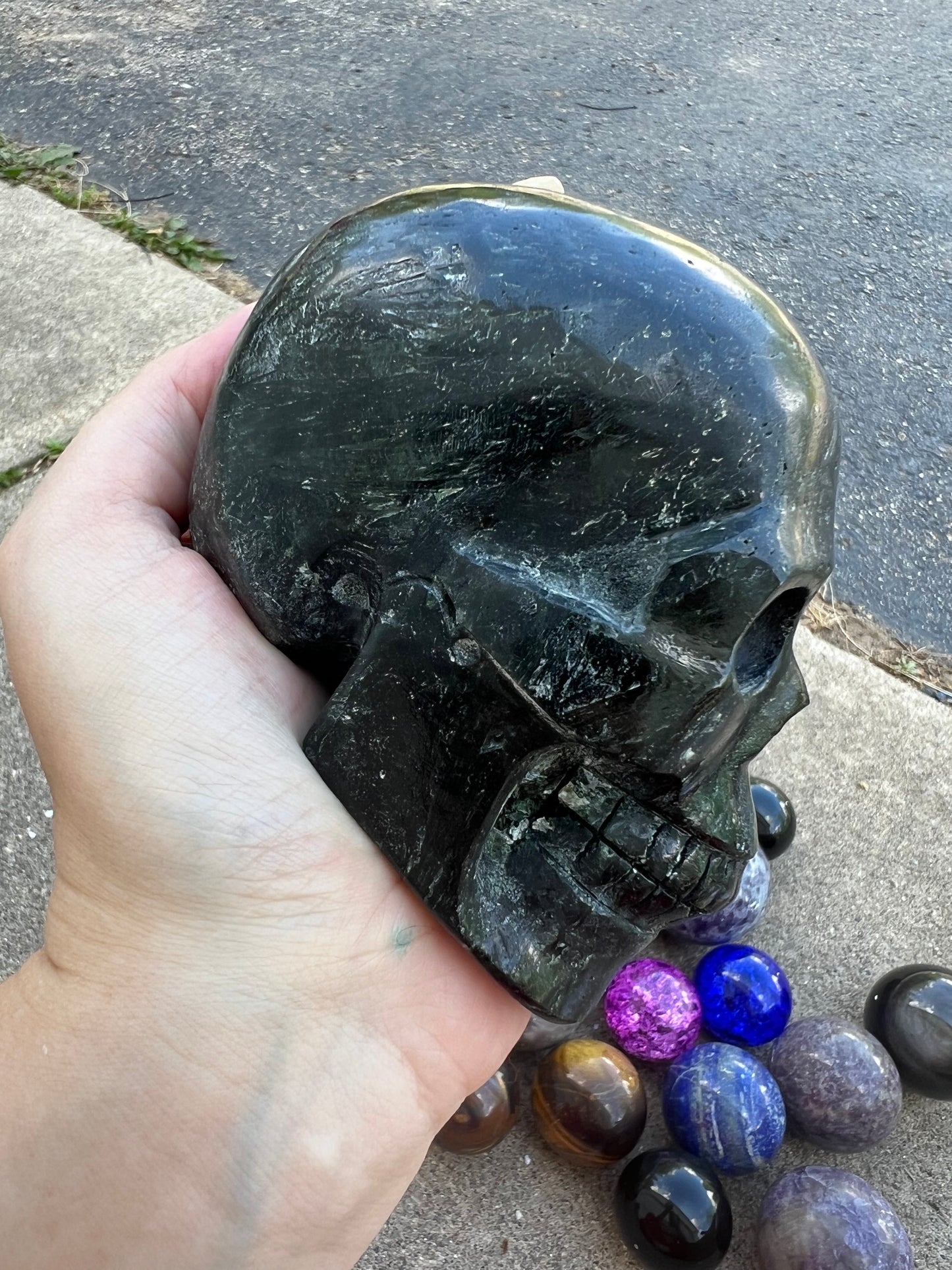 Black Tourmaline Skull