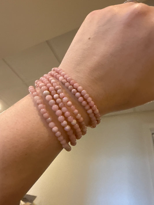 4mm Pink Opal Bracelet