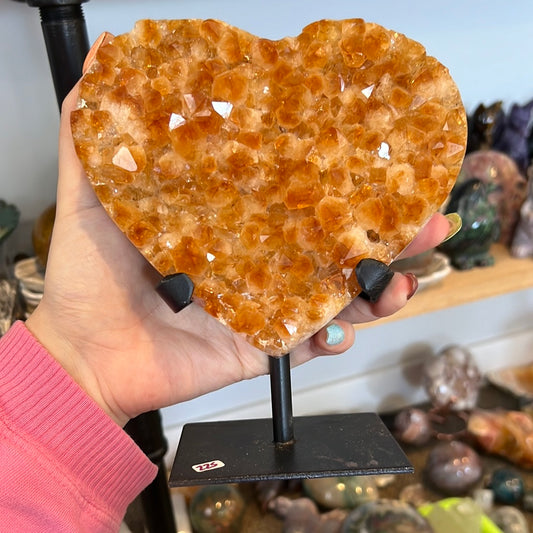 Citrine Heart with Stand