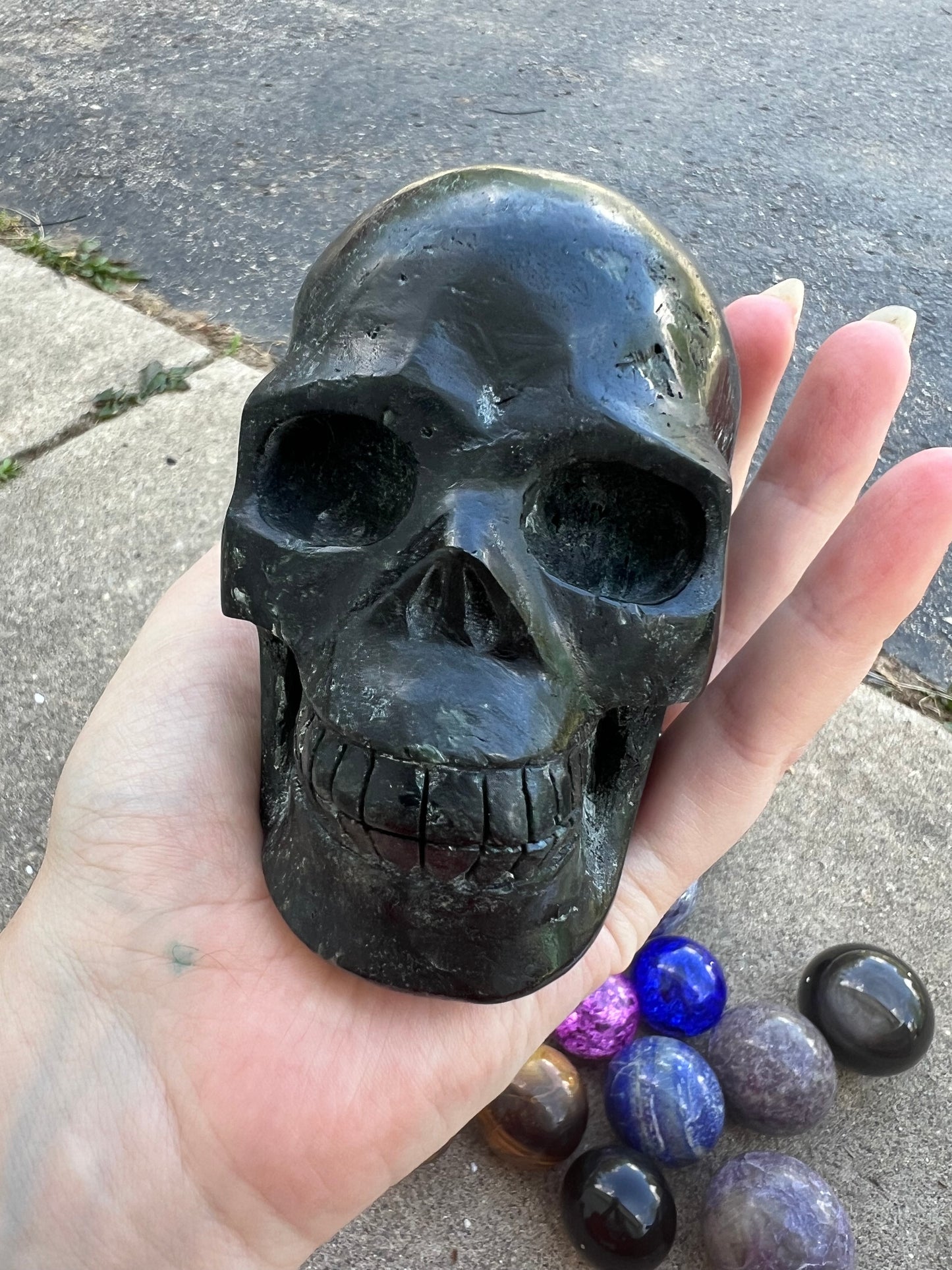 Black Tourmaline Skull