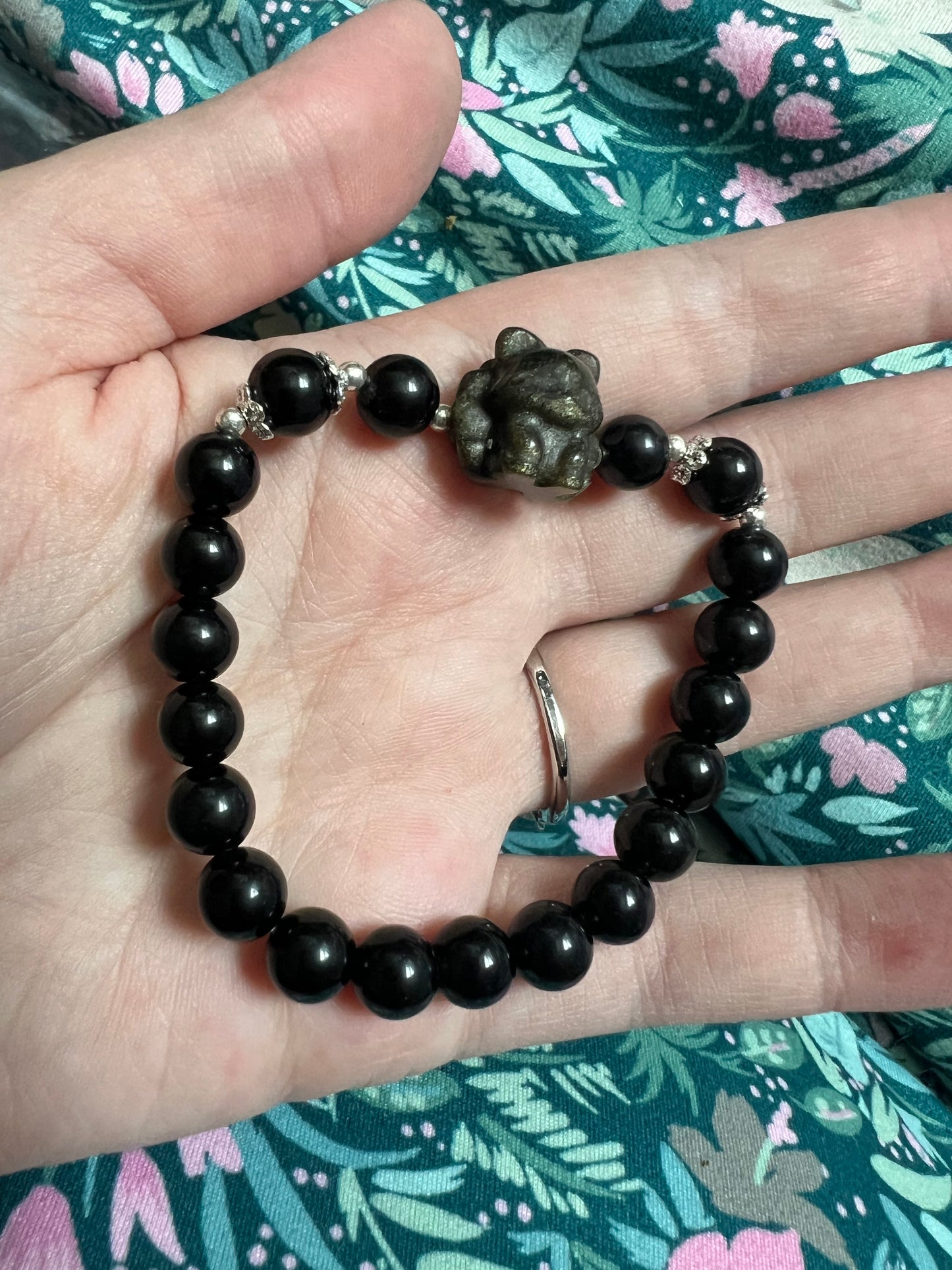 Gold Sheen Obsidian 9 Tail Fox Bracelet