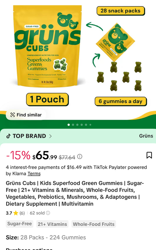 Grüns Greens Gummies for Kids