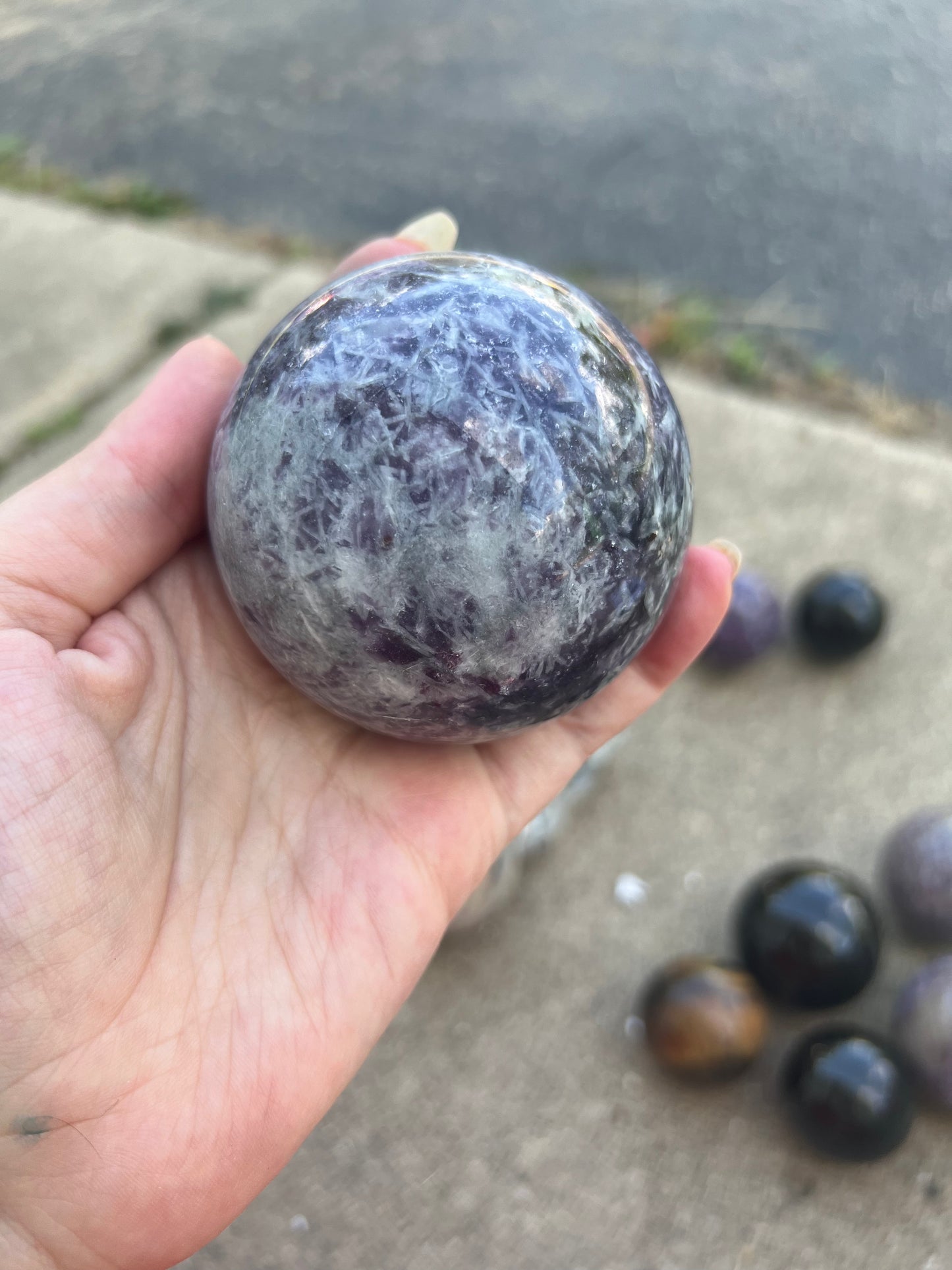 Lepidolite x Purple Mica Sphere