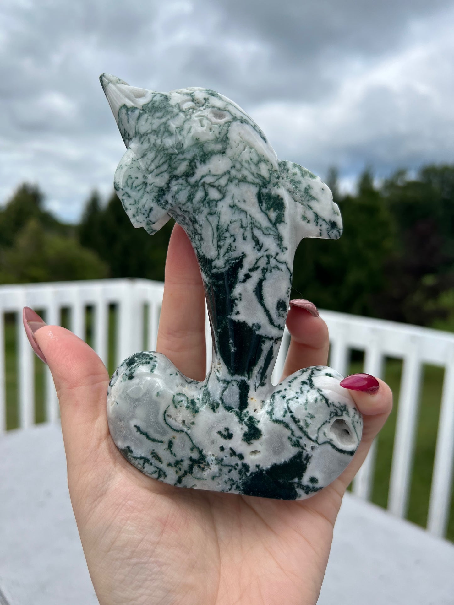 Moss Agate Dolphin