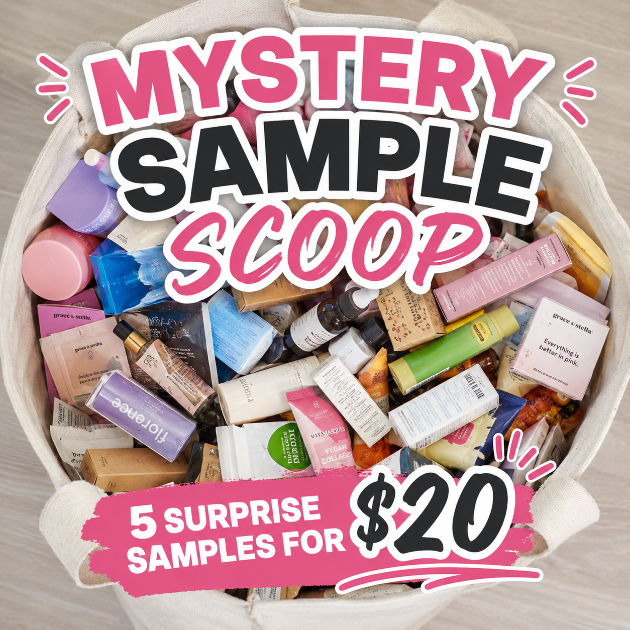Mystery Sample Scoop | 5 Brand-New Surprise Products