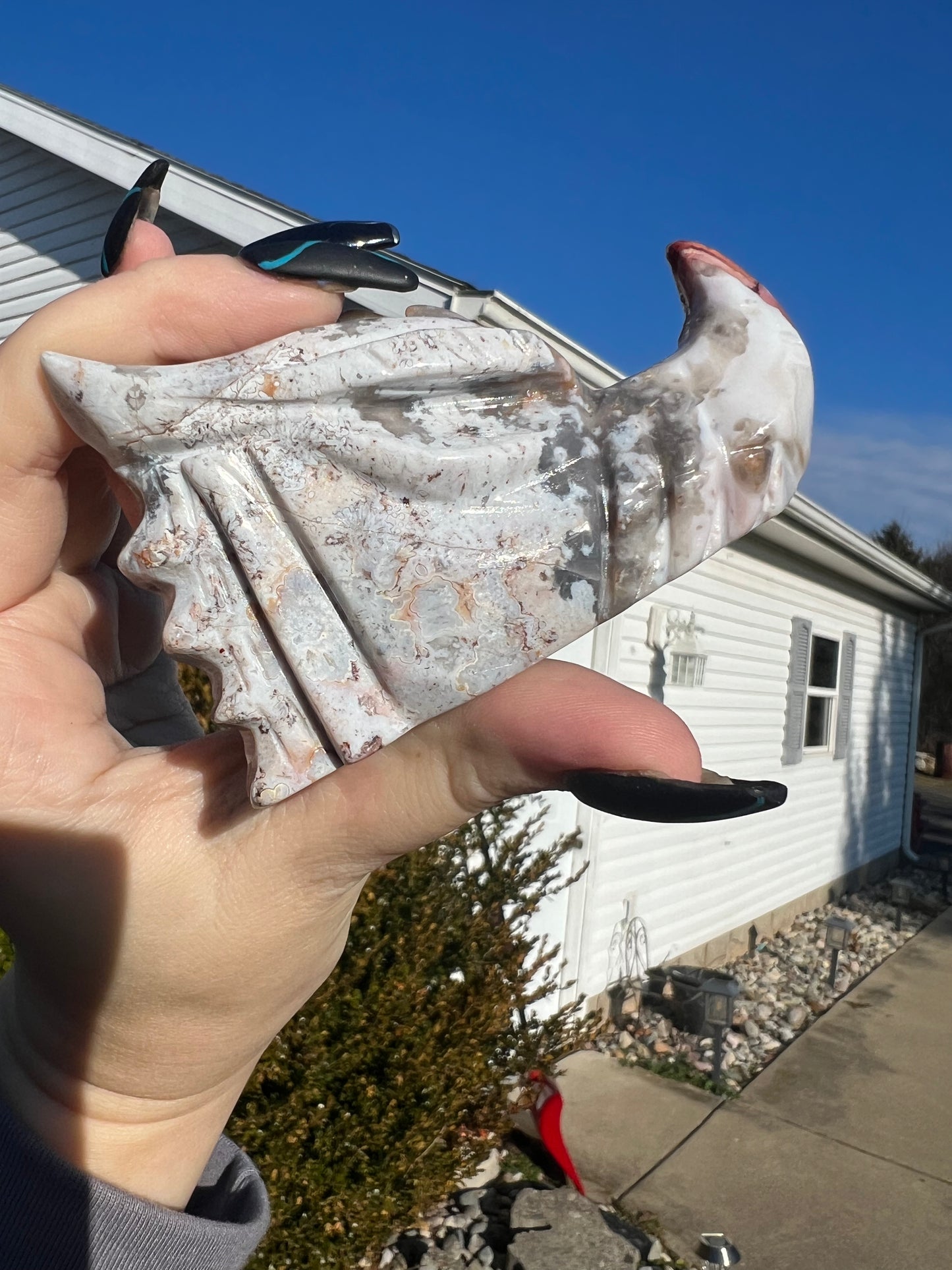 Pink Crazy Lace Agate Dragon Head