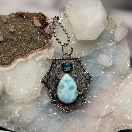 Larimar 925 Sterling Silver Pendant