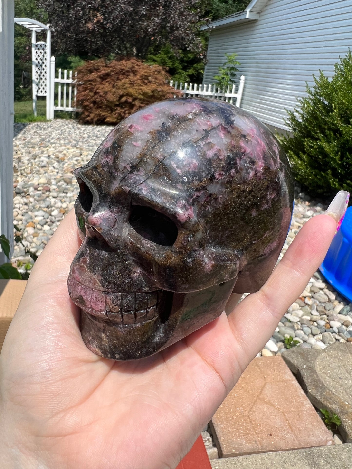 Pink Tourmaline Skull