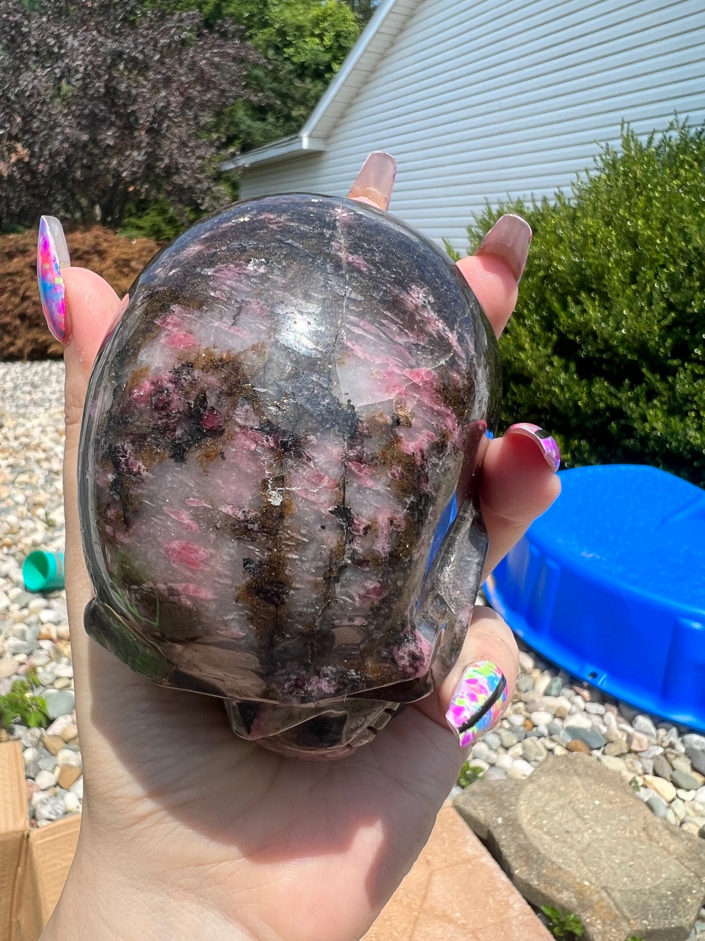 Pink Tourmaline Skull