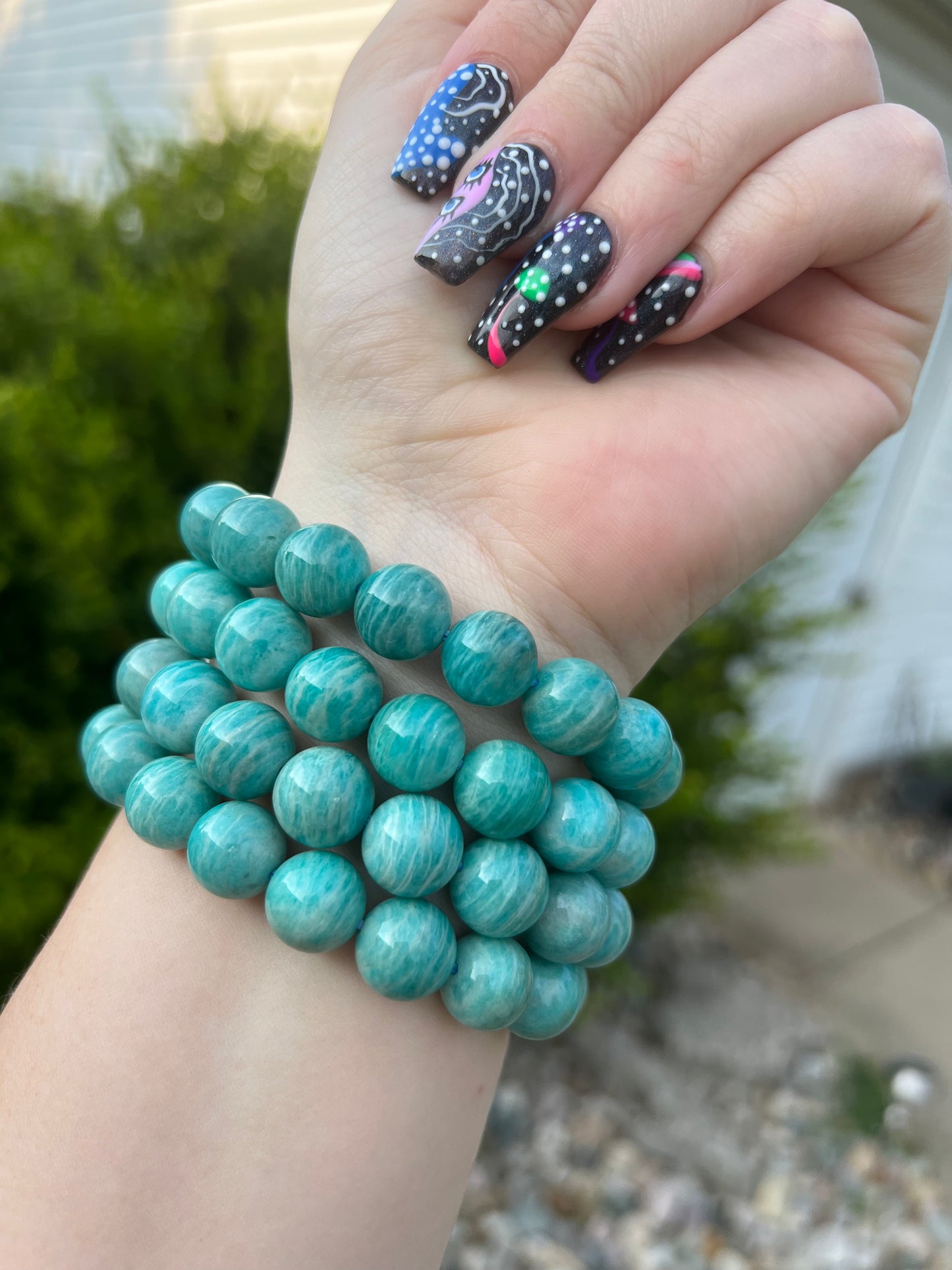 Amazonite Large Bead Bracelet