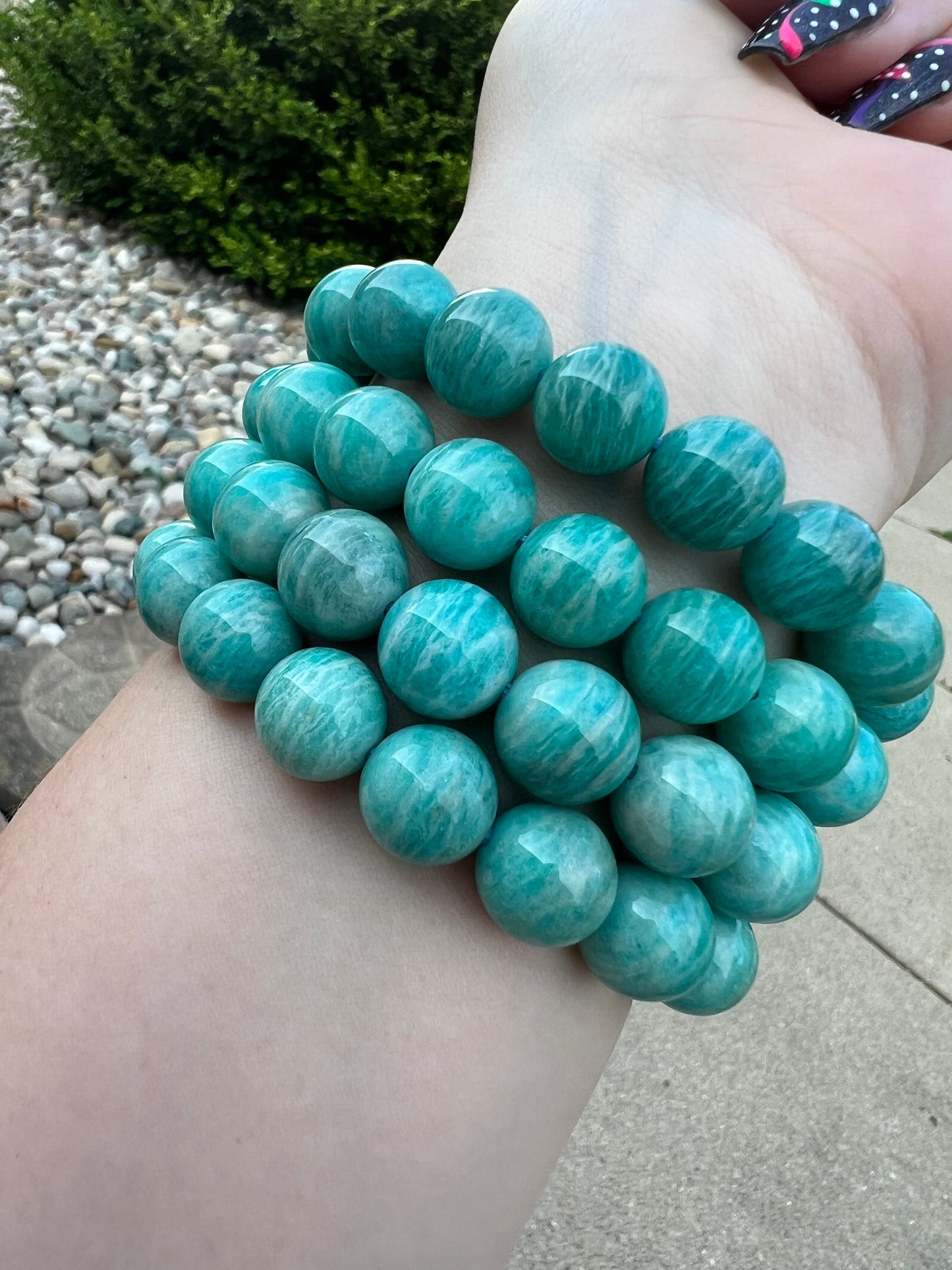 Amazonite Large Bead Bracelet