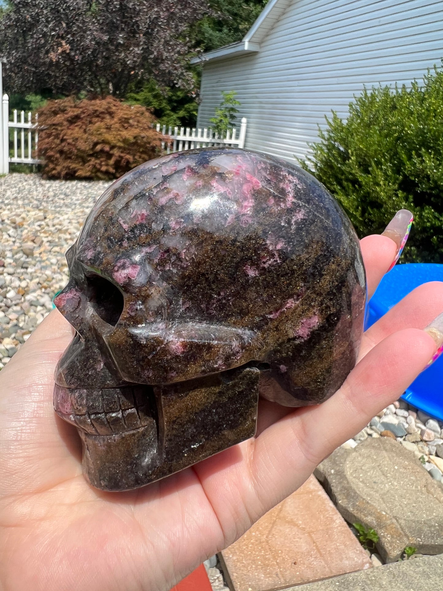 Pink Tourmaline Skull