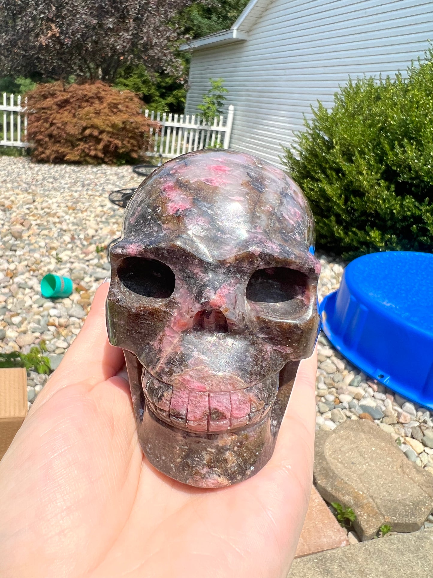 Pink Tourmaline Skull