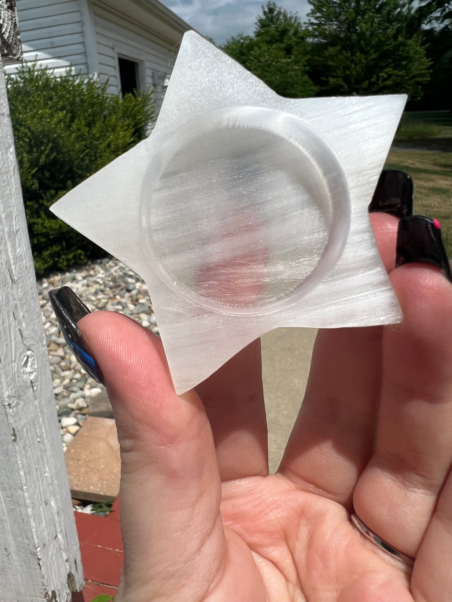Selenite Star Bowl/Candle Holder