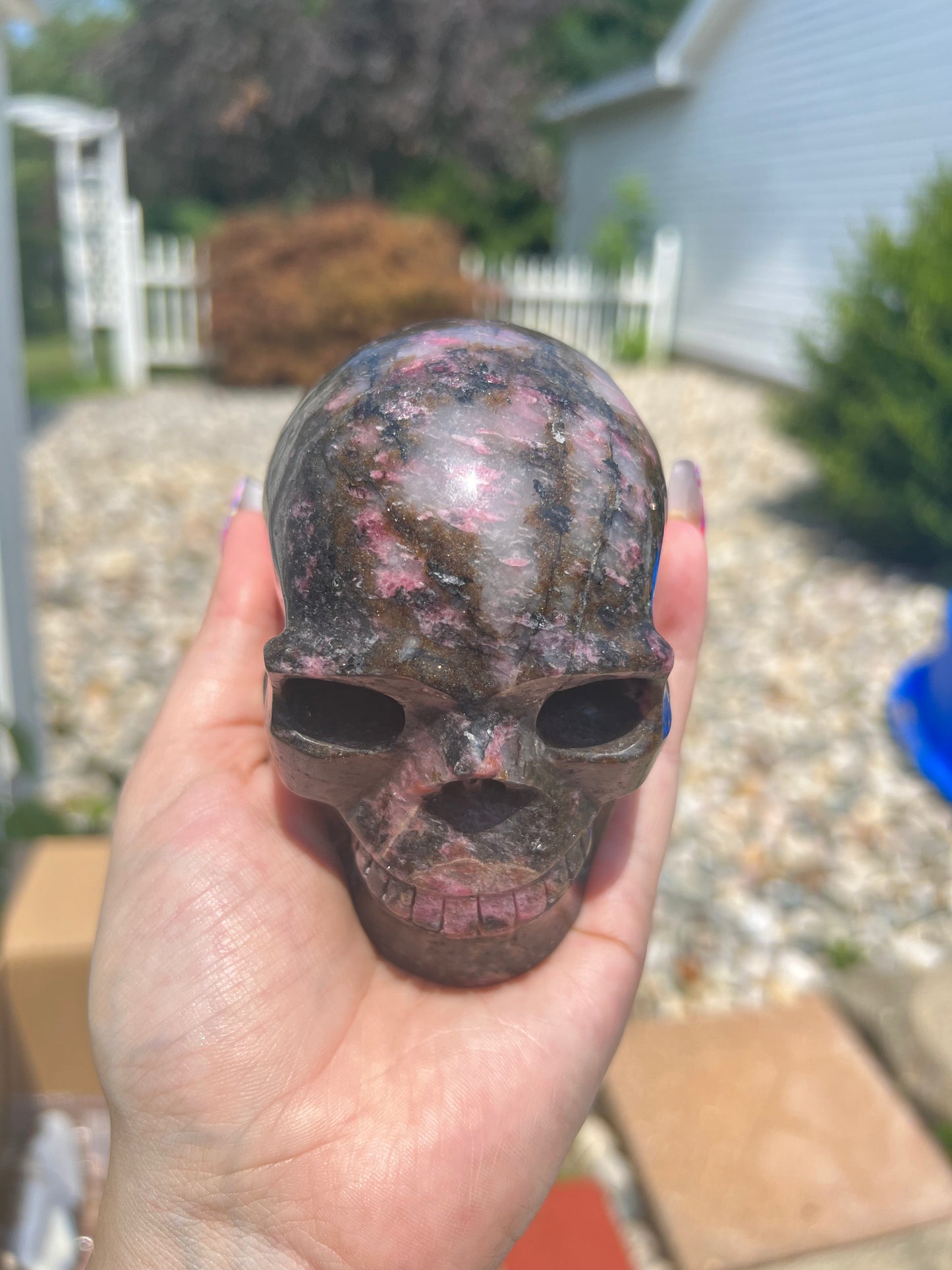 Pink Tourmaline Skull