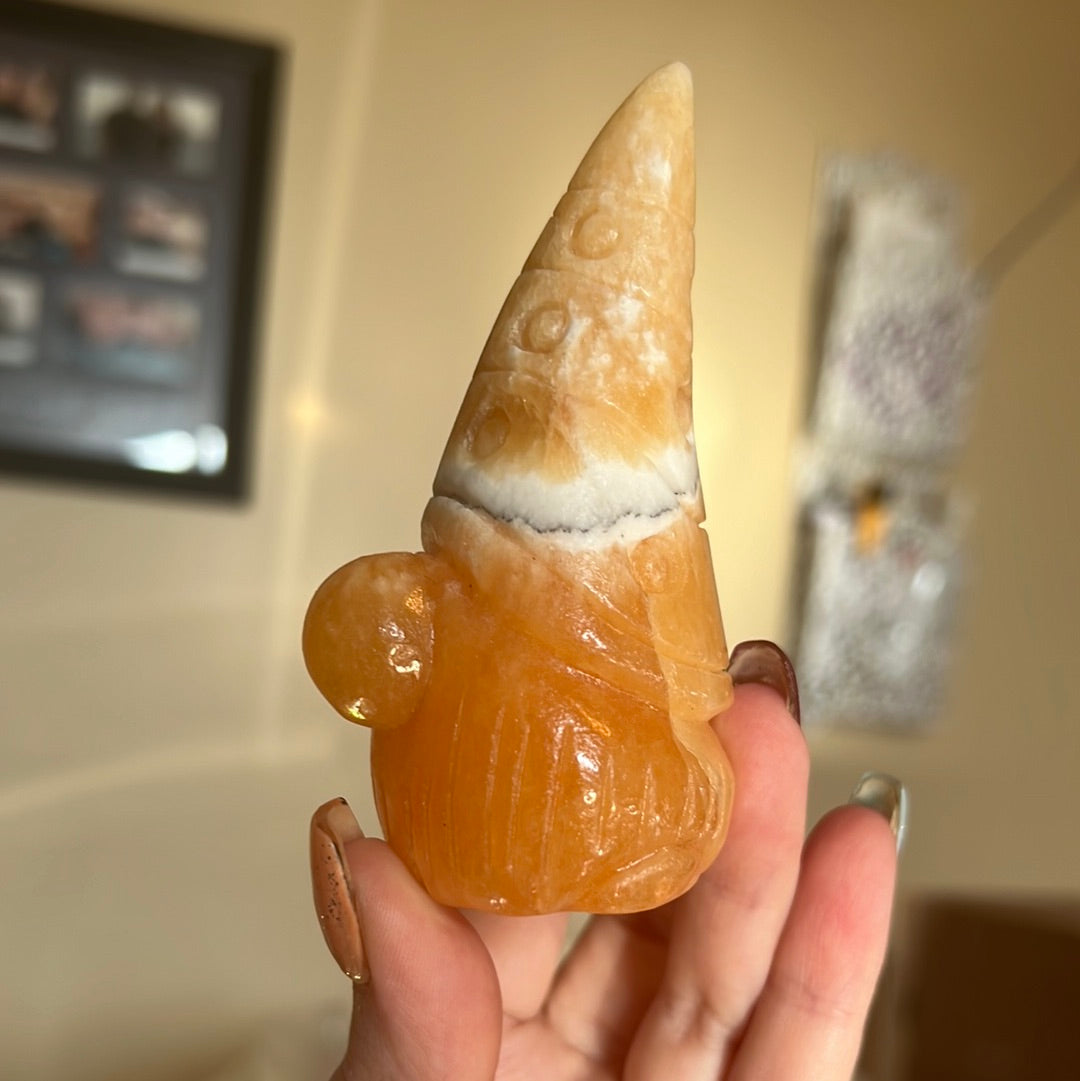 Orange Calcite Gnome