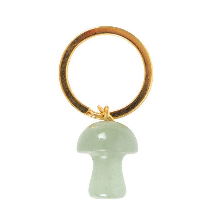 Aventurine Crystal Mushroom Keyring