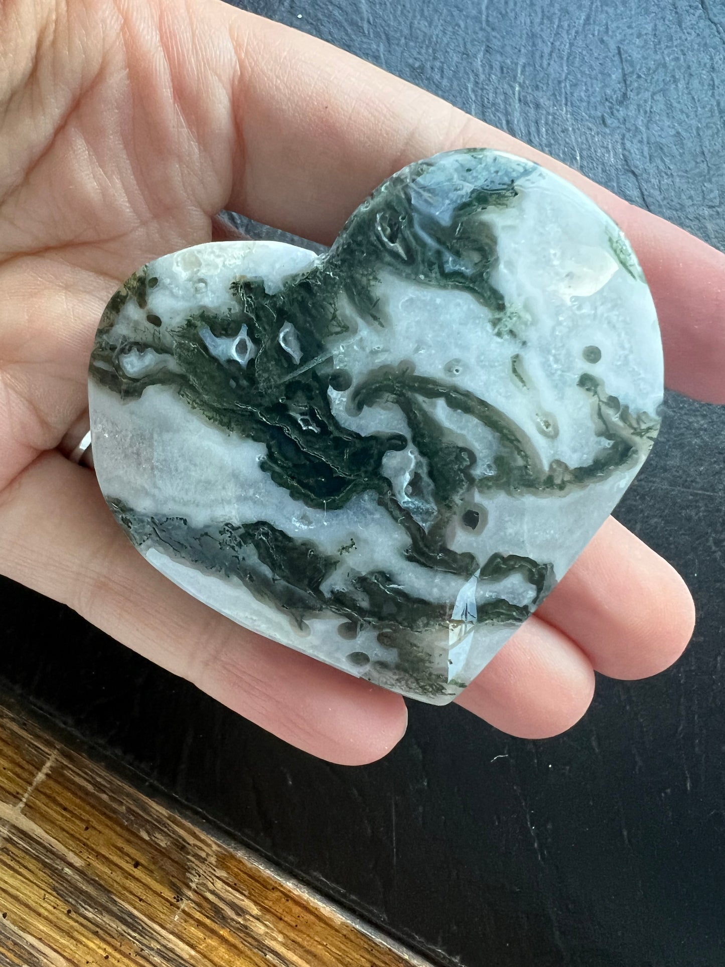 Moss Agate Heart