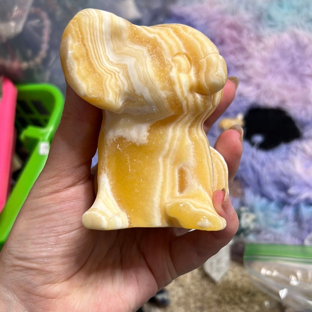 Large Matte Banded Orange Calcite Koala