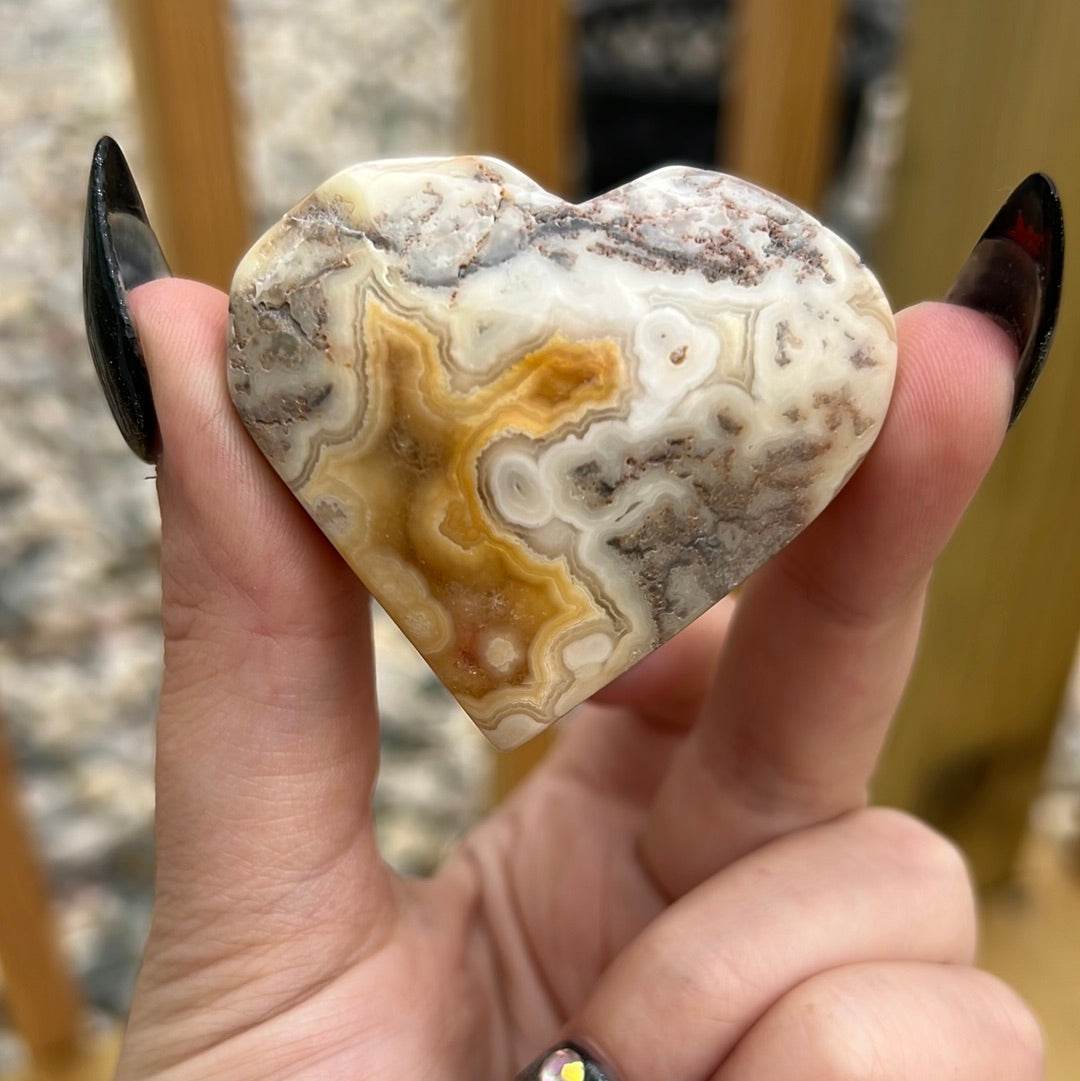 Crazy Lace Agate Heart