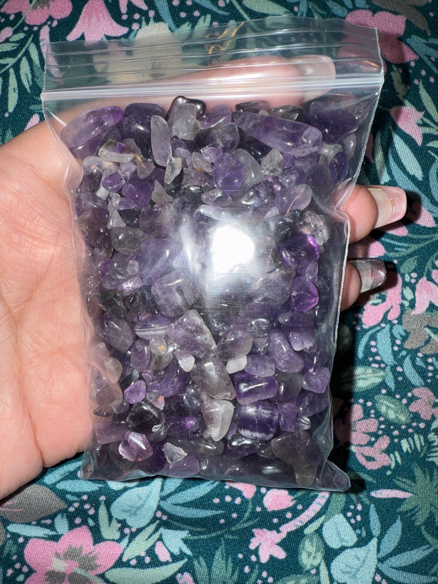 Dark Purple Chevron Amethyst Chip Baggie