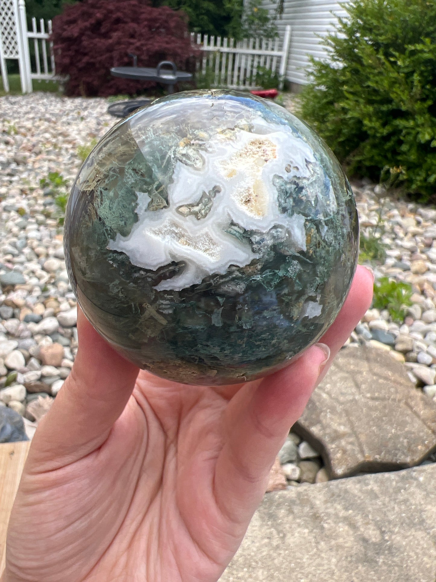 Stunning Large Moss Agate Sphere