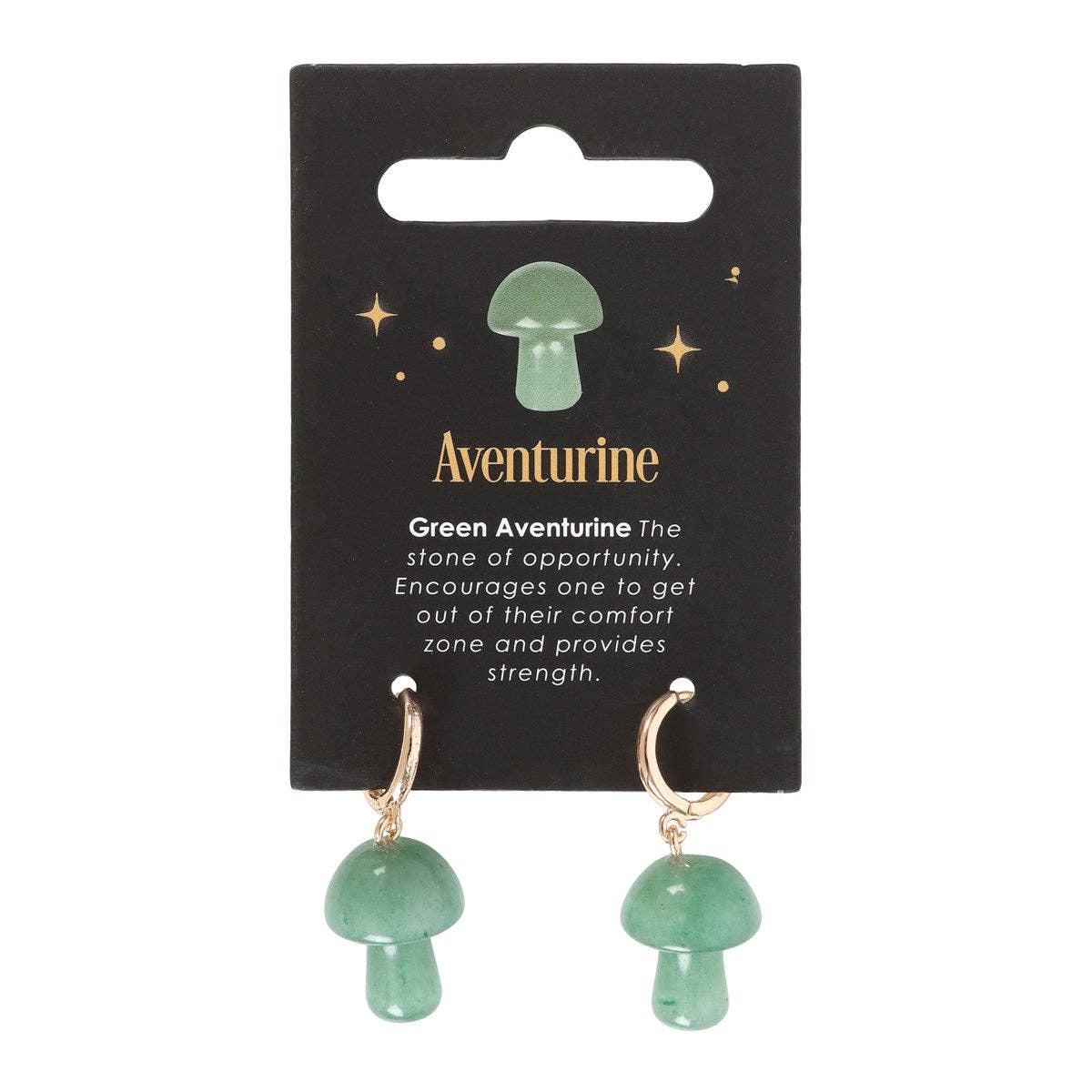 Green Aventurine Crystal Mushroom Earrings