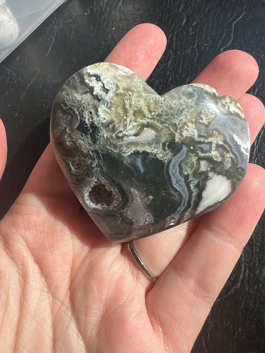 Moss Agate Heart