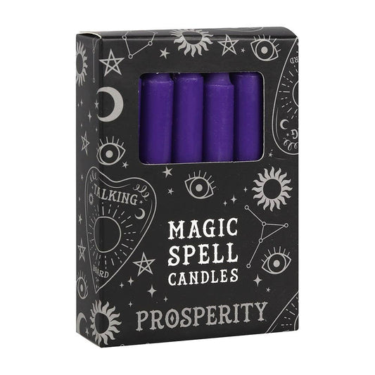 Set of 12 Purple 'Prosperity' Magic Spell Candles