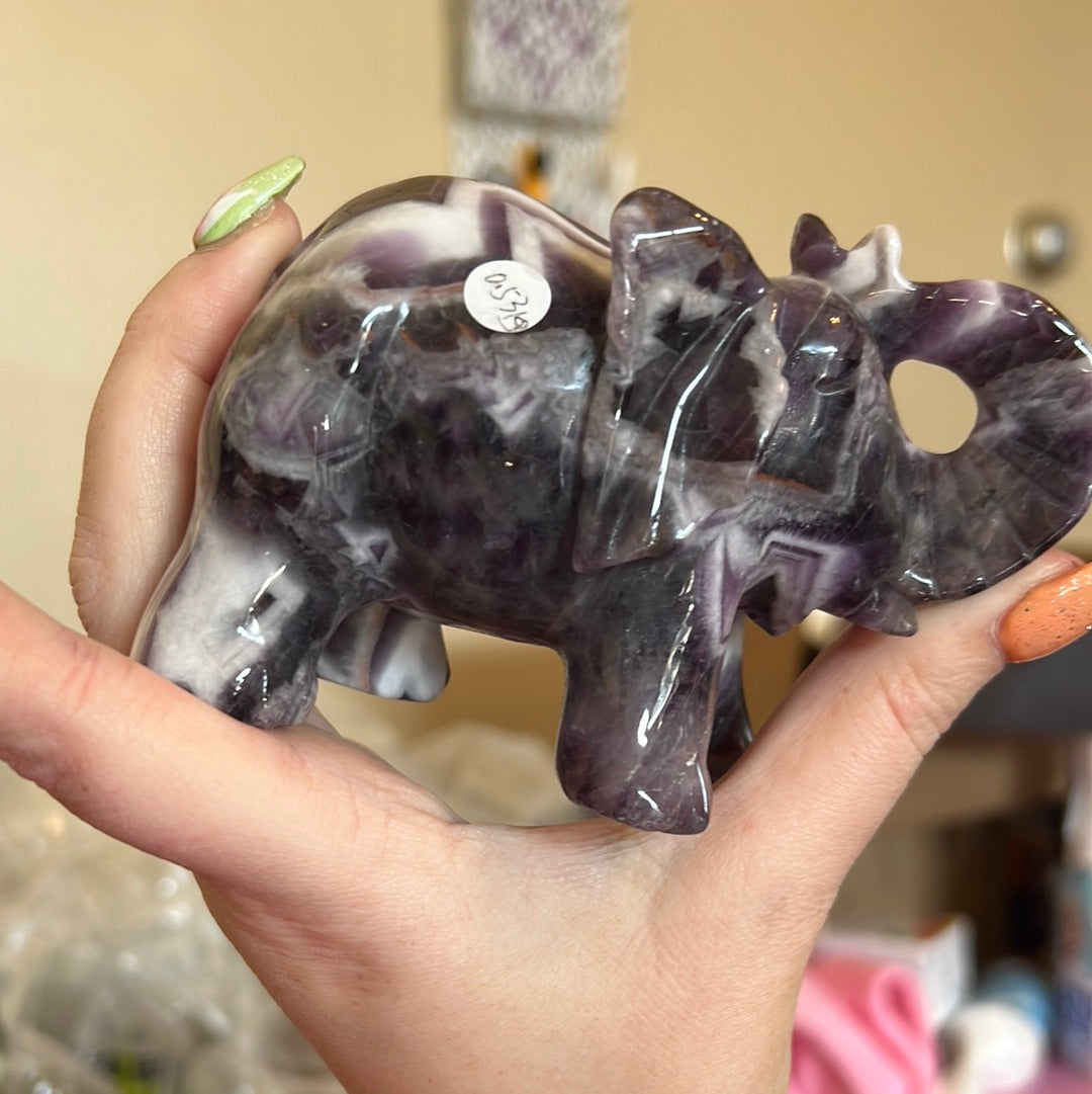 Large Chevron Dream Amethyst Elephant