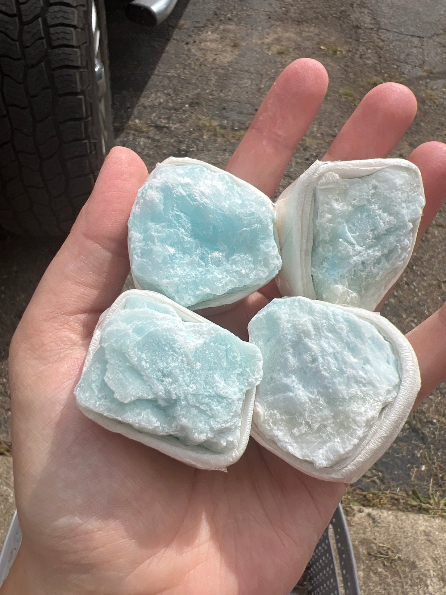 Raw Chunk of Blue Aragonite from China